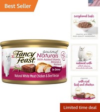 Purina Wet Cat Food Gourmet Naturals White Meat Chicken Beef Recipe in Grav...