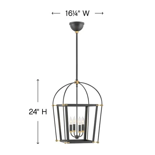 Hinkley Lighting 4057 Black Selby 4-Light 16"W Taper Candle Chandelier - Picture 5 of 5