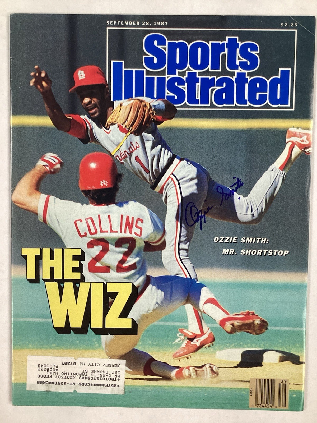 Ozzie Smith Autographed Signed St. Louis Cardinals Sports Illustrated 9/28/87 Cardinals Baseball JSA 