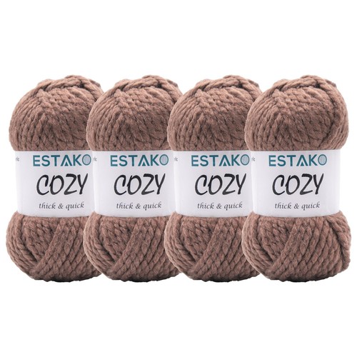 Cozy Thick & Quick Yarn (4 Skeins Pack) 20% Wool 80% Acrylic Soft Super Bulky...