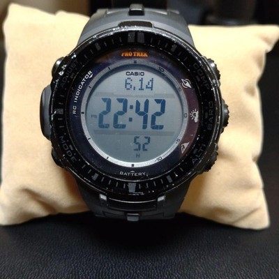 Casio PRO TREK PRW-3000 Digital Triple Sensor Grau Outdoor Uhr #A239