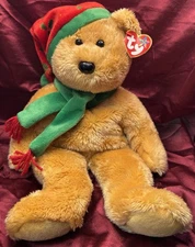 Ty Large Plush Beanie Buddy - 2003 Holiday Teddy ( Bear Christmas ) 