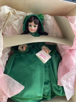 Madame Alexander Scarlett O Hara 21 Inch MINT Doll Emerald Dress Hang Tag Ring