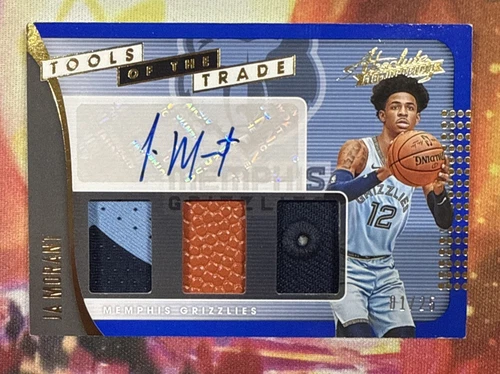 2019-20 Absolute Ja Morant Gold Rookie Patch Ball Cap Autograph Auto #/25