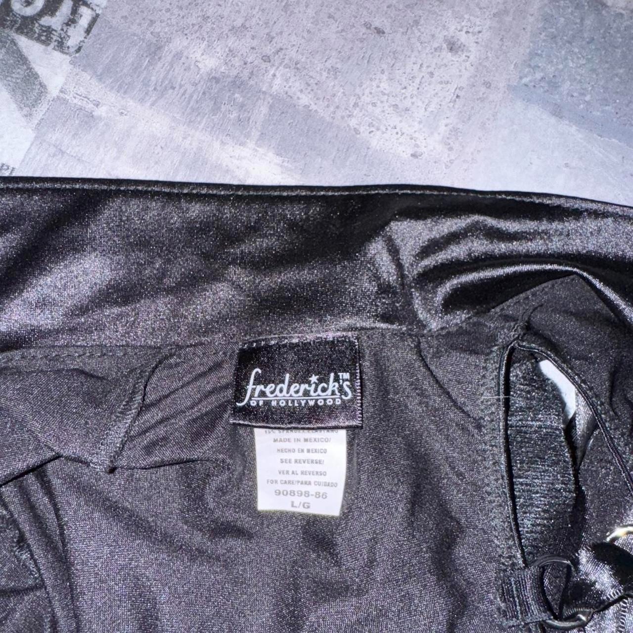 VTG Fredericks of Hollywood Black Corset Style Halloween Shorts Shiny USA Sz L