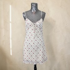 Floral Mini Dress Coquette Babydoll Sleeveless V Neck Ruched Bust Bow Tie XL