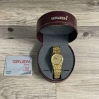 Vintage Gruen Men's Lady Liberty Coin Wrist Watch Nugget Band