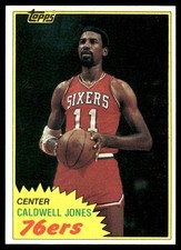 1981-82 Topps Basketball Card Caldwell Jones Philadelphia 76ers #E91 NM