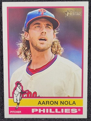 2025 Topps Heritage Card #186 Aaron Nola Philadelphia Phillies. 