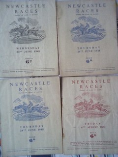 NEWCASTLE RACECARD PACK NO 1 ( 4 ) FROM 1940'S RARE CARDS