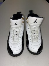 Nike Air Jordan 12 Retro Royalty Taxi White Gold Black 153265-170 GS Size 4Y 5.5