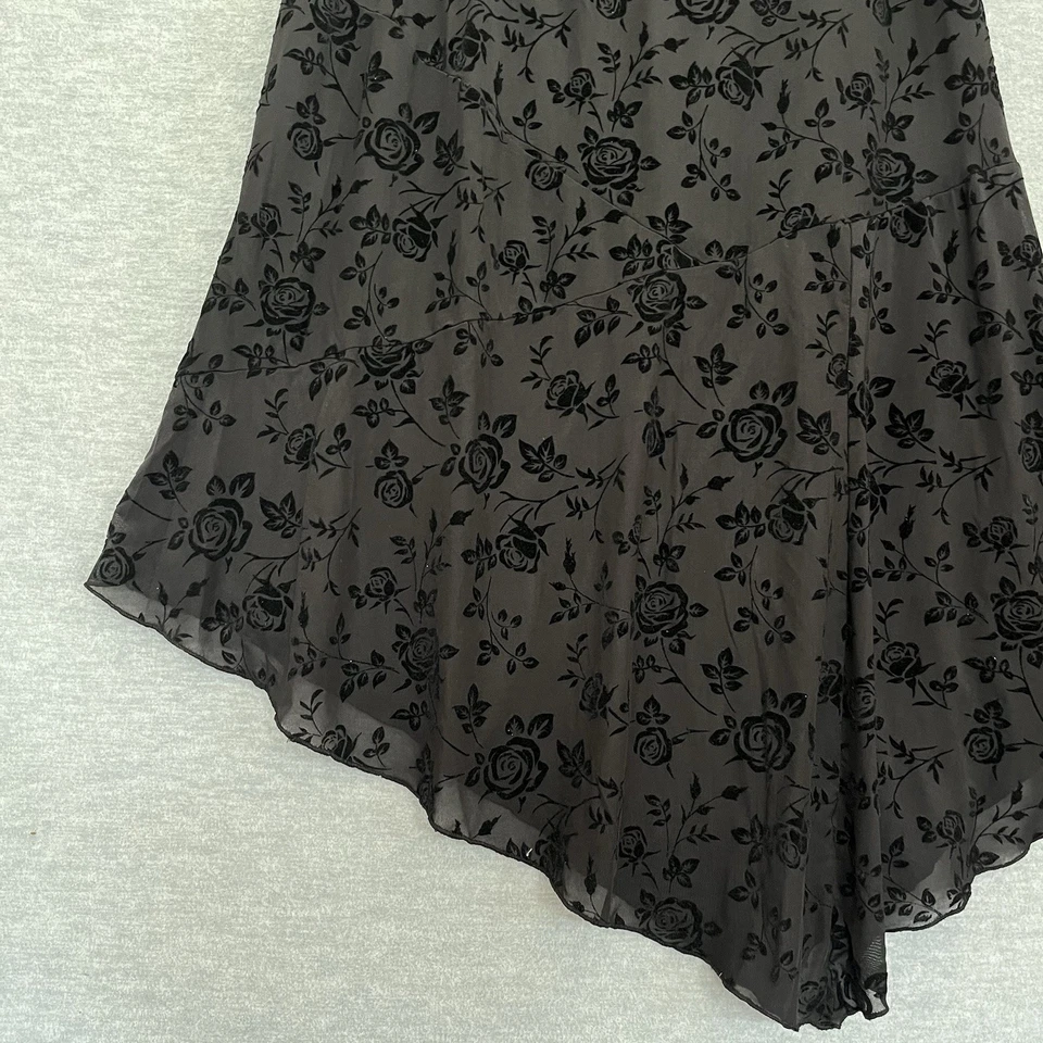 Falda One Clothing Terciopelo Burnout Talla 3X Negra Y2K Asimétrica Rosa Hada Oscura Foto 3 de 4