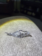 VTG Silver tone And Rhinestones Hair Clip