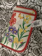New  115 BRIGHTON Sydney Floral Flowers LEATHER Double Eyeglass Sunglass Case