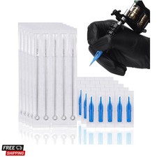 Tattoo Needles  Tips Set, 50pcs Disposable Mixed Tattoo Needles  50pcs Asso...