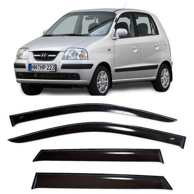 Tape-on Window Visors Rain Guards Fit Hyundai Atos Prime 1999-08 Wind Deflectors