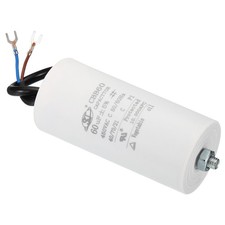 CBB60 60uF Run Capacitor AC450V 2 Wires 50/60Hz Cylinder with Screw 111x51mm