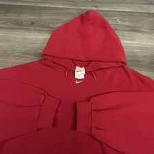 Vintage Nike Hoodie Mens 2XL Cherry Red White Center Swoosh Made In USA 90s