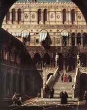 Canaletto Scala dei Giganti Giclee Print on Canvas 8x10 Wall Art Cityscape Decor