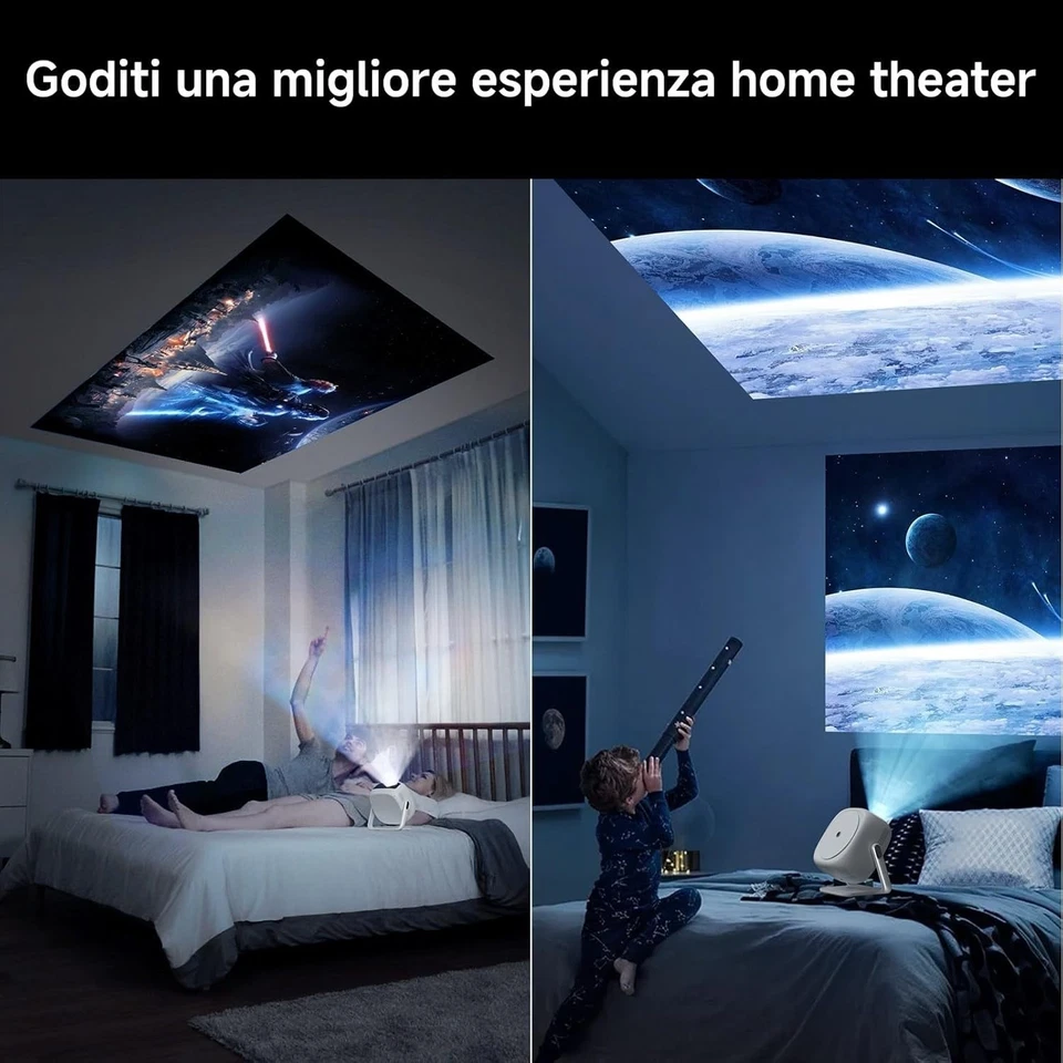 Mini Proiettore WiFi 6 Bluetooth 5.2 Support 1080P VISULAPEX Proiettore 15000 Lu - Immagine 2 di 4