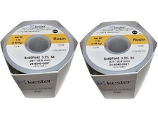 Kester solder 44' Rosin Core 66/44 .8mm 1 lb. Spool Two Pack 