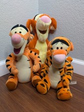 Lot of 3 Disney Tigger Plush Stuffed Animal Talking Toys Animated Bundle Battery