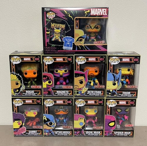 Funko Pop Marvel Avengers Blacklight Set of 9 Target Exclusive