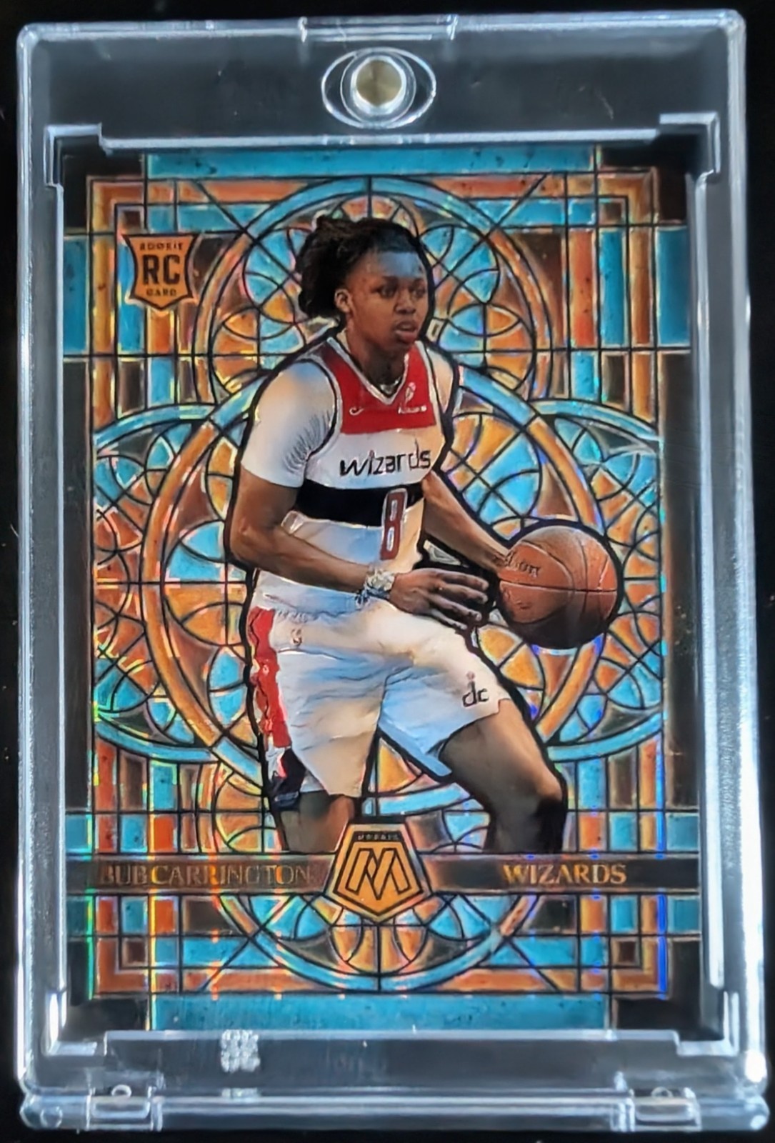2024-25 Panini Mosaic Bub Carrington Stained Glass SSP Case Hit RC Rookie #3