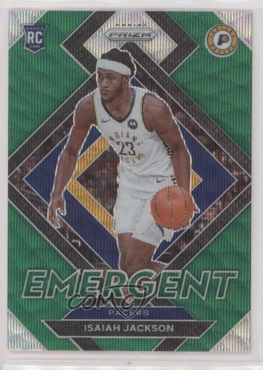 2021-22 Panini Prizm Emergent Green Wave Prizm Isaiah Jackson #2 Rookie RC 0l3a