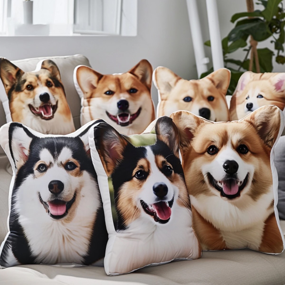 Custom Pet Shaped Pillow from Photo - Personalized Dog Portrait Gift Cushion