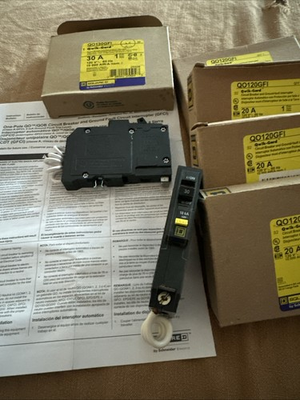 #ad Brand New SQUARE D Qwik Gard GFI Breakers 5 20Amp Breakers And 1 30Amp Breaker $180.00