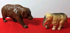 TWO Made in USA Celluloid Animals - Brown Bear Rattle 3.5