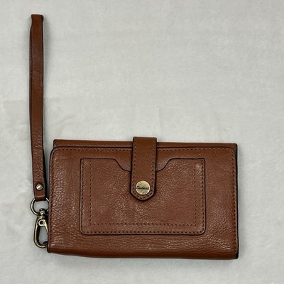 Vintage Carhartt Leather Wallet Brown Bifold Brass Snap Rugged Card Holder