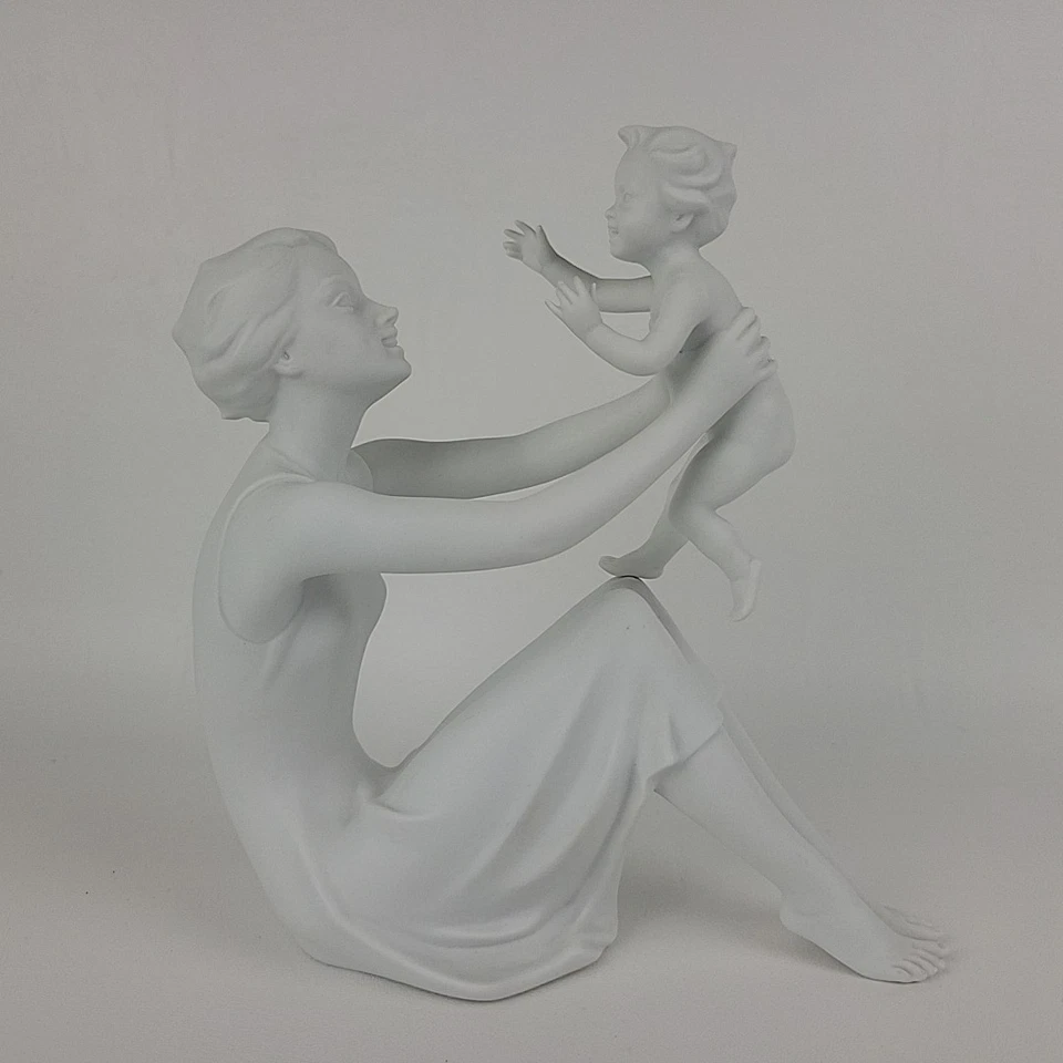 🚨 Estatuilla Kaiser “Madre e Hijo” Porcelana Bisque Blanco Mate 398 Foto 3 de 4