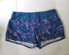 Active Life Shorts Womens Sz XXL Running Liner Pockets Blue Pink Digital Floral