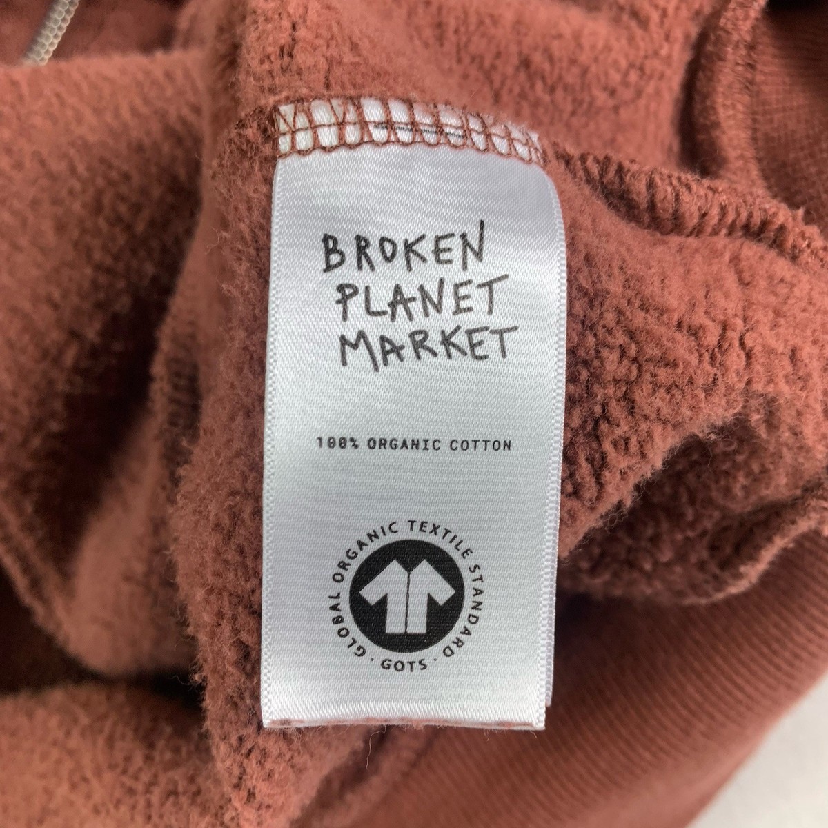 Broken Planet Market zip-up hoodie Brown Mens Size Medium Pullover 