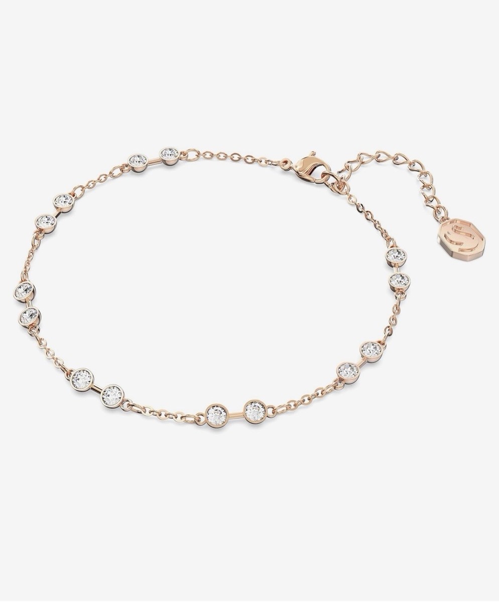 Swarovski 5664055 Rose Gold Tone Crystal Strand Bracelet Medium