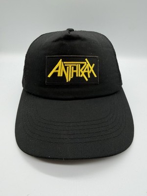 Anthrax Heavy Metal Band Patch Logo Mesh Trucker Hat SnapBack Black