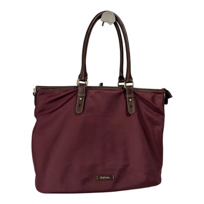 Paul Smith Tote Bag Nylon Leather Bordeaux Used Large Capacity