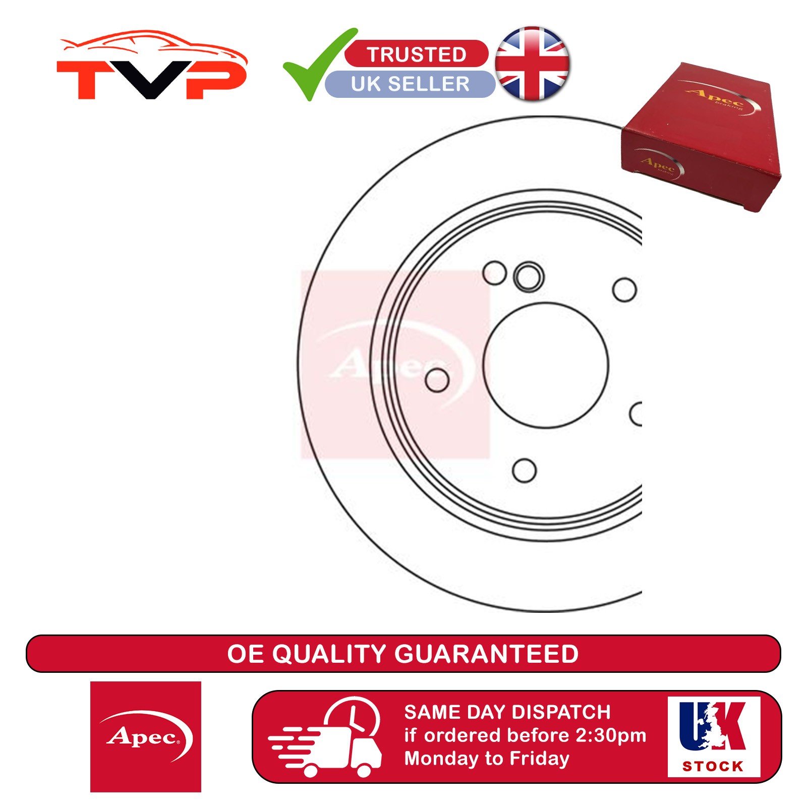 Apec Brake Disc For Mercedes Gle 2018-2023 2.9d Rear DSK3633