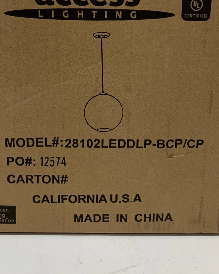 Colgante de 1 luz de cobre cepillado brillante Access Lighting 28102LEDDLP-BCP-CP Foto 2 de 2