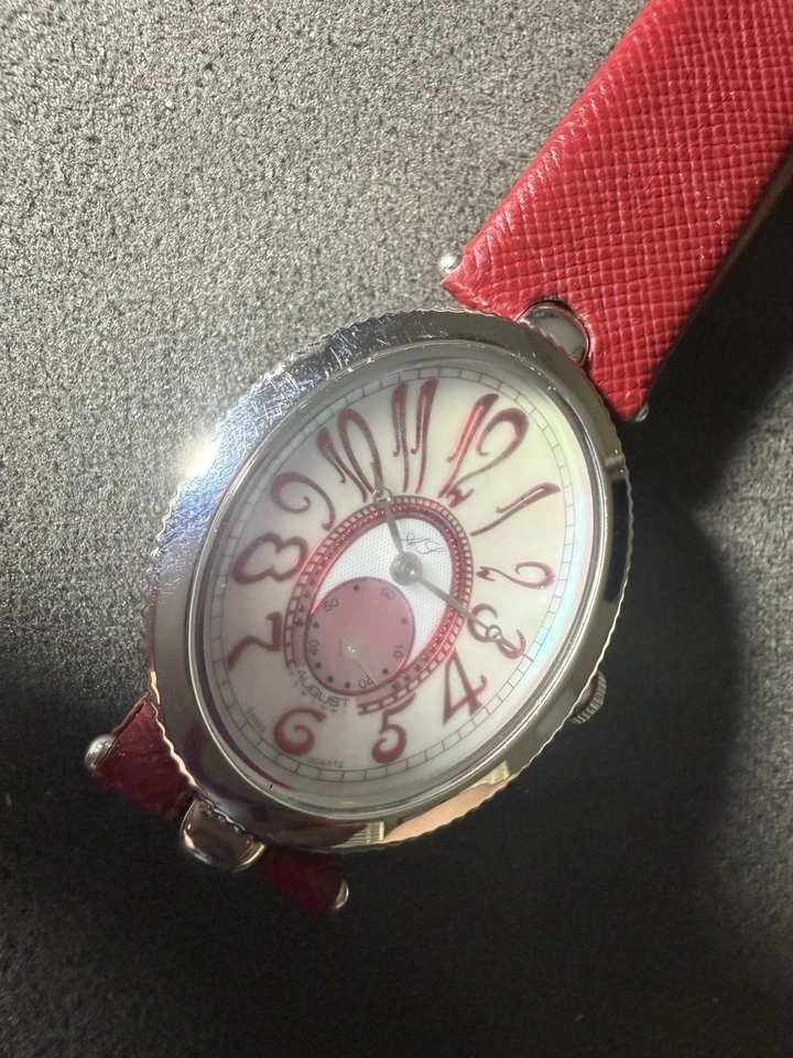 August Steiner Quartz Watch Unisex Stainless Steel Oval Small Second New Battery - image 3 of 4