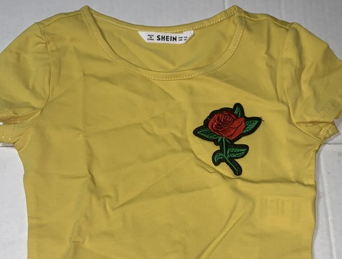 Brand New- Shein Kids Short Sleeve Stretch Floral T-Shirt Girls (Size 6Y) - Picture 2 of 8