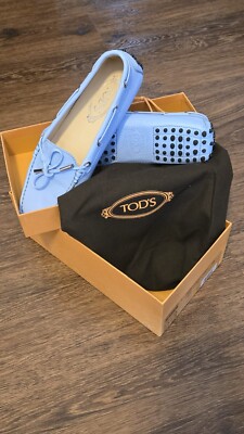 Tod's LT Blue Women Driving Mocassin  Shoe 39 (US Women 8) 