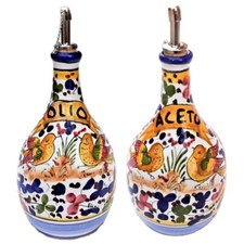Bettini Deruta | Oliera Acetiera Ceramica Dipinta a Mano Arabesco Colorato 460ml