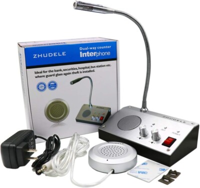 Window Intercom System Dual-Way Intercommunication Microphone, Interphone System