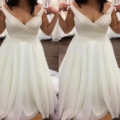 off the shoulder casual wedding dress