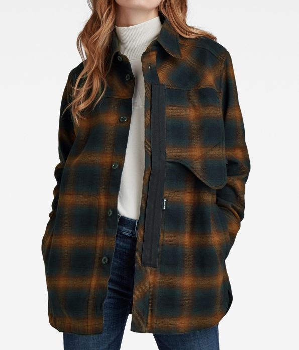 G-STAR RAW women's jacket check jacket overshirt naval collar overshirt size XXL NEW image 2
