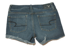 American Eagle Shorts "Shortie" Bottoms Women's Size 0 Blue Denim Cotton Blend
