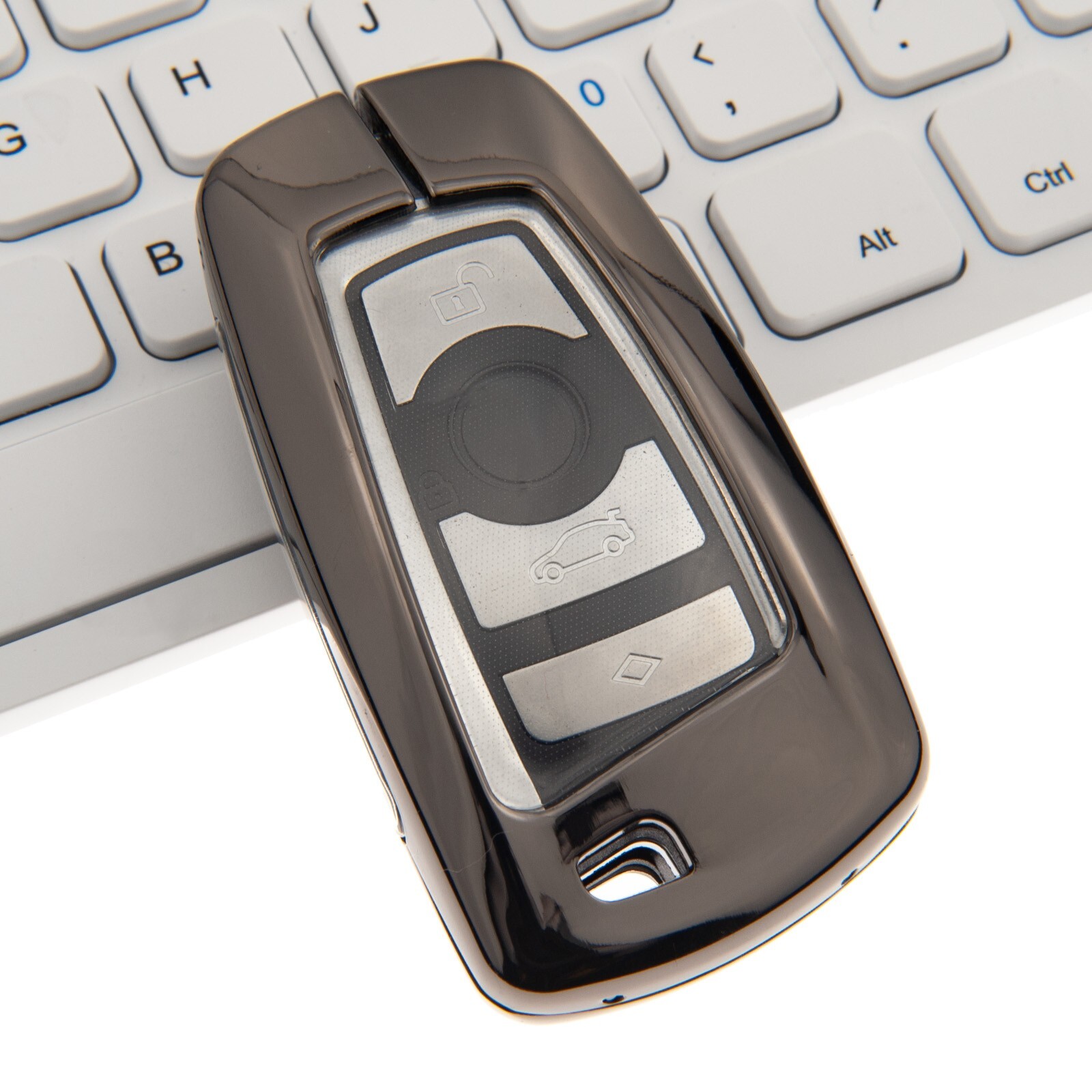 Metal Black Car Key Fob Case Cover For BMW F01 F06 F10 F20 F25 F26 F30 F32 F36